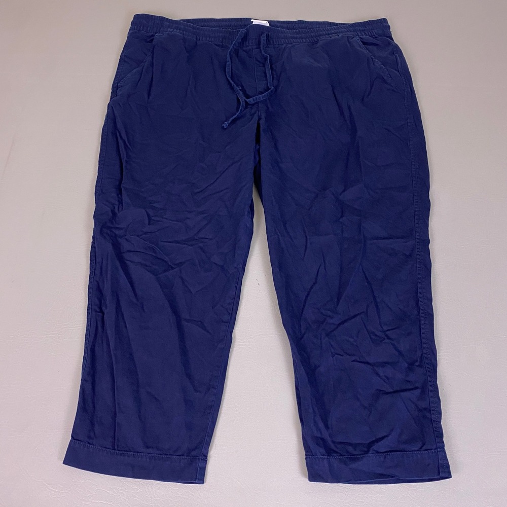 Gap‎ Easy Pant Men's XXL Navy Blue Cotton Rayon Elastic Waist Drawstring Casual